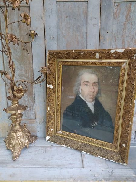 Tableau Dessin Pastel Portrait Gentilhomme Fin XIX�me 140 Loches (37)