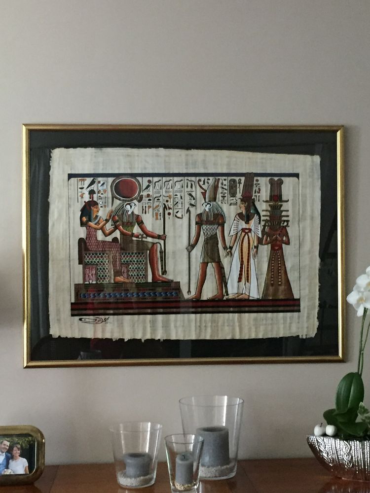 Tableau dor� � l'ancienne avec v�ritable papyrus 10 Mouvaux (59)