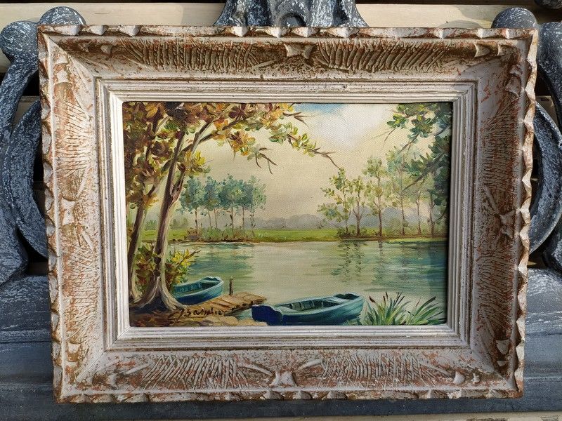 Tableau �tang de Vaubezon Neuch�tel en Saosnois Sign� 90 Neufch�tel-en-Saosnois (72)