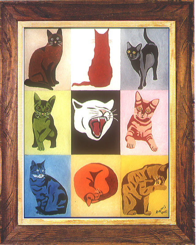 Tableau  Fantaisie f�line  500 Saleilles (66)