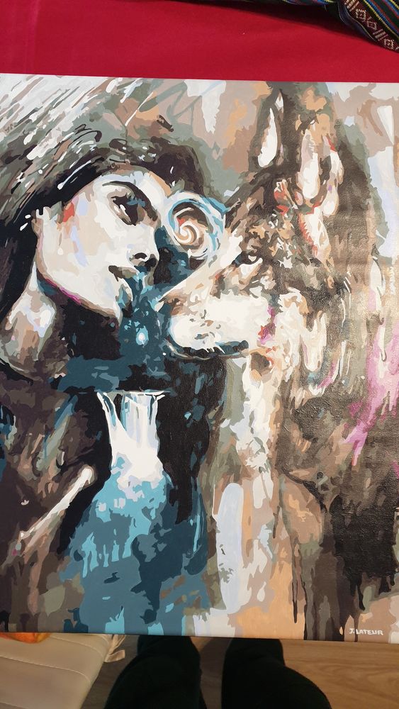 Tableau femme au loup - Peint � la main 29 Aix-en-Provence (13)