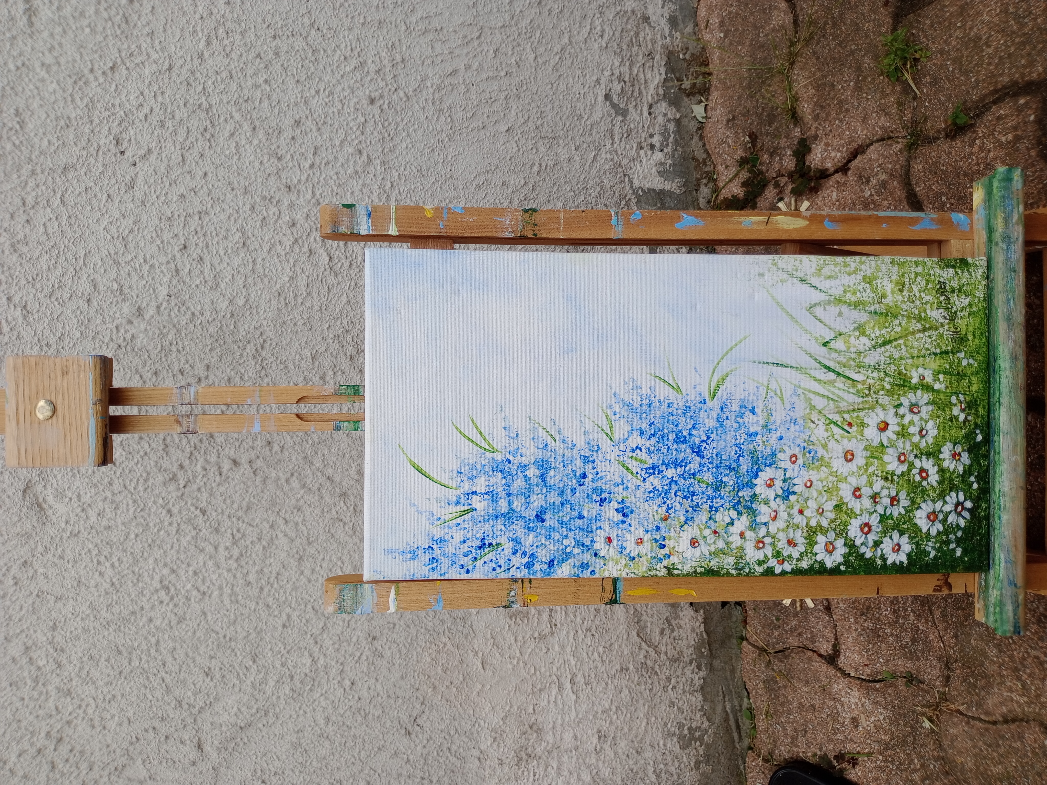 tableau fleuri - d�coration - peinture acrylique 35 Comines (59)