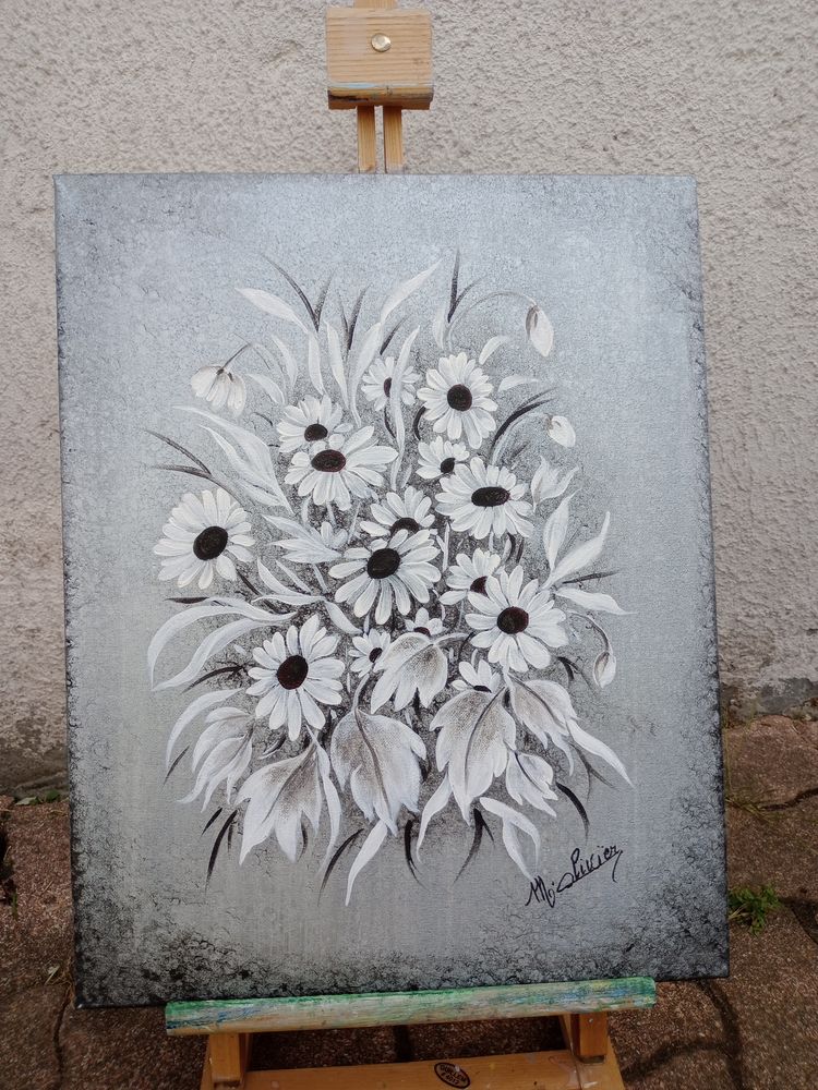 tableau fleuri - d�coration - peinture acrylique 60 Comines (59)