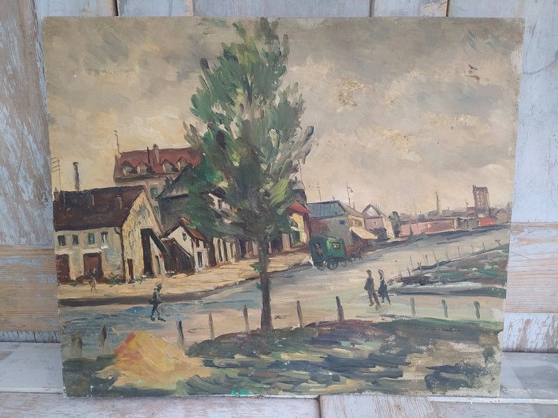 Tableau Huile Sur Bois Anim�e Gabrielle Rigollet Touillet  180 Loches (37)