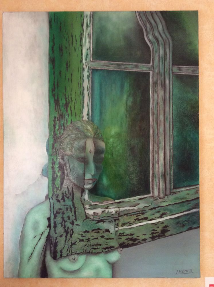 Tableau � l'huile. La femme cam�l�on 620 Roquebrune-Cap-Martin (06)