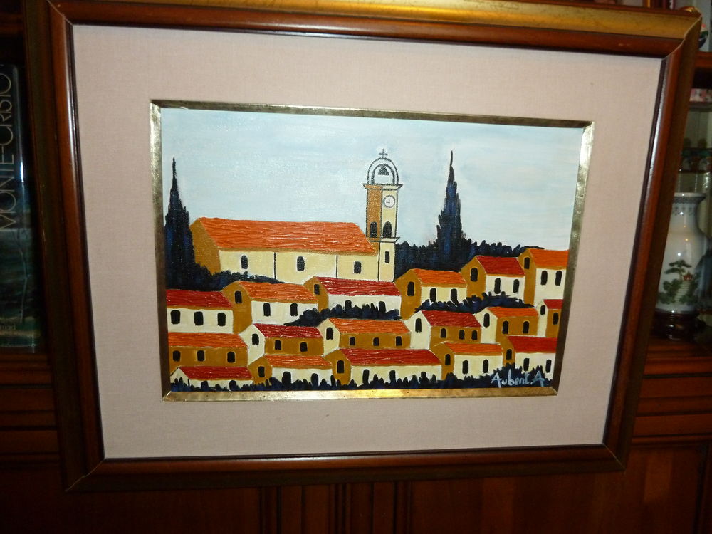 TABLEAU  HUILE SUR TOILE  ANDRE AUBERT  DU LUBERON 130 Ermont (95)