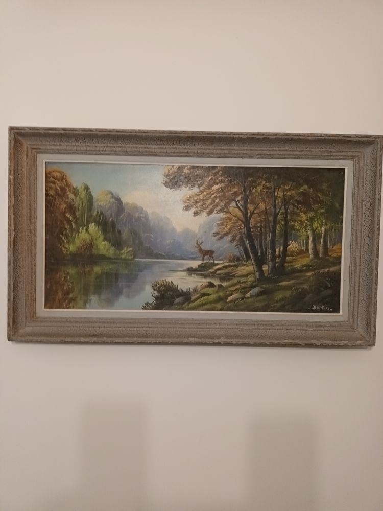 Tableau huile sur toile sign�e Bertin 60 Chaspinhac (43)