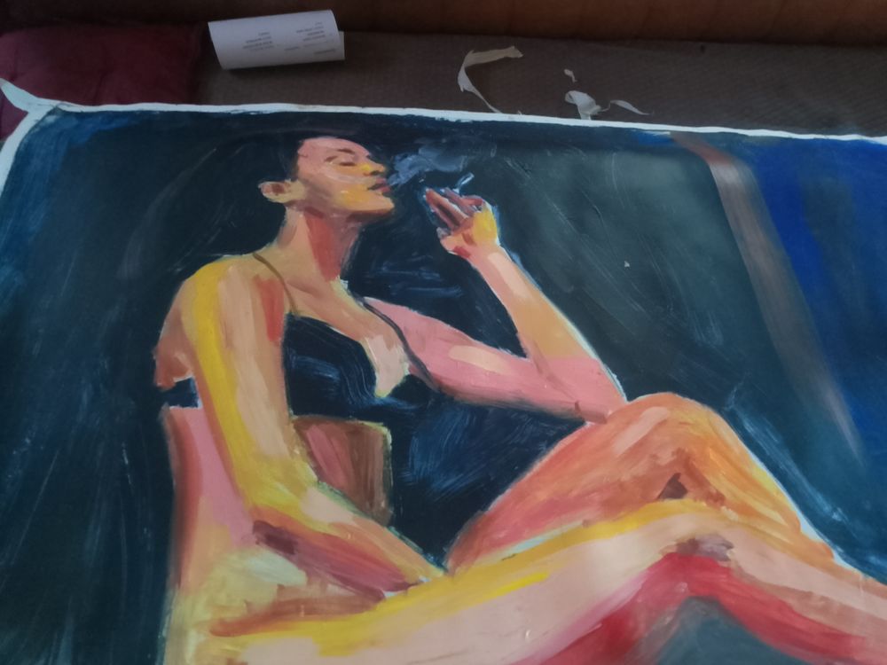 Tableau huile sur toile Alessandro Dupr� alias Alex Cem 500 Montreuil (93)