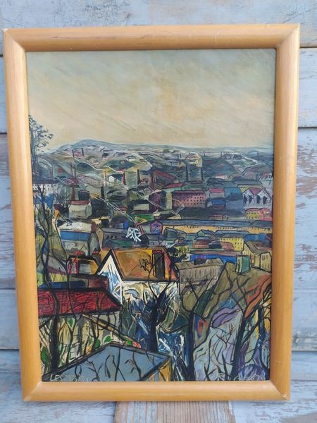 Tableau Intitul� Les Toits Sign� R. Genty (Ren� Genty) 70 Loches (37)