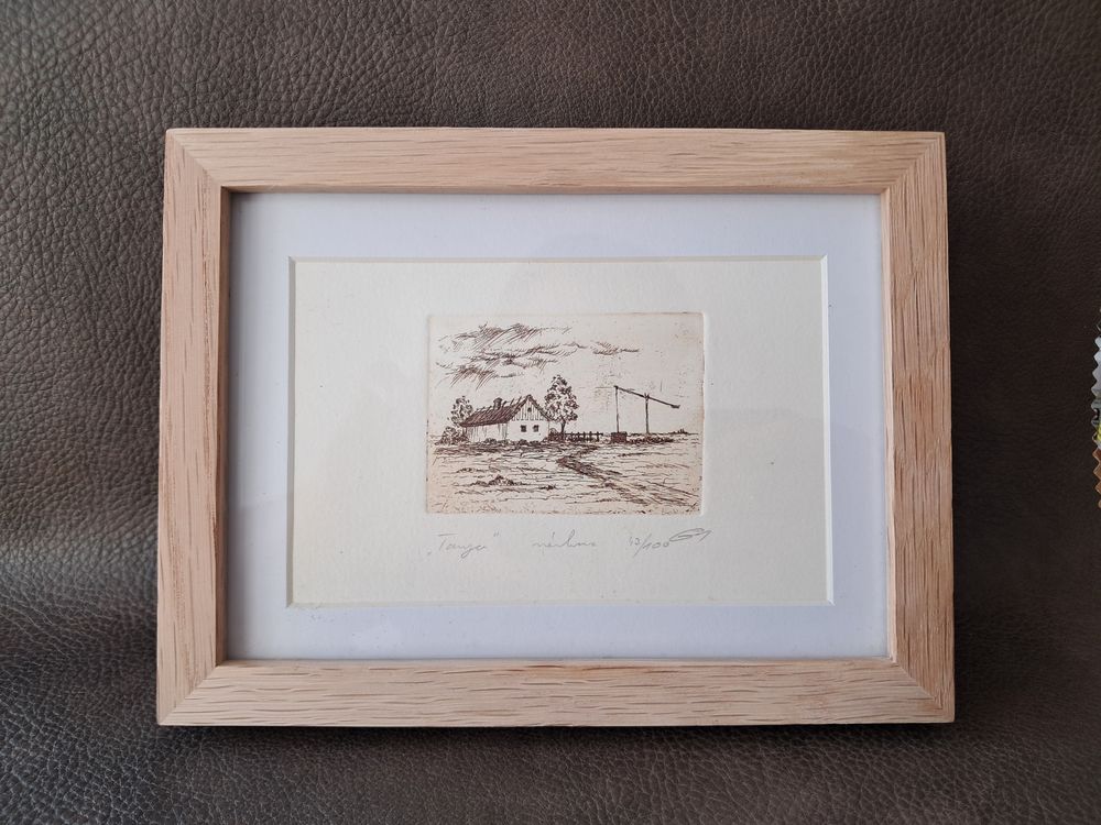 tableau lithographie gravure paysage de Hongrie de 1994 15 Carnon Plage (34)