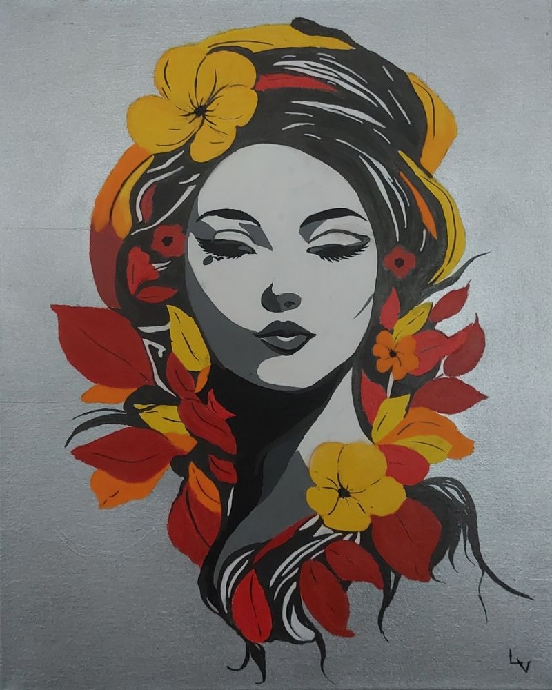 Tableau moderne portrait femme 85 Saint-Just-Saint-Rambert (42)