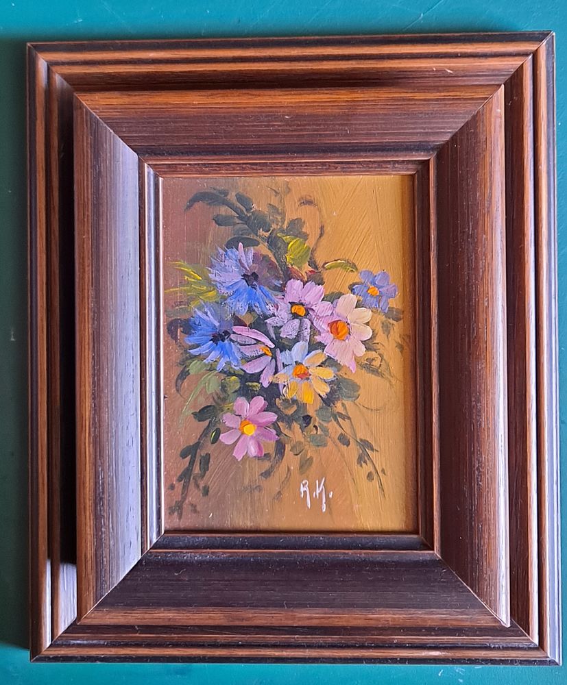 Tableau au motif floral sign� R. Keiflin 25 Wintzenheim (68)