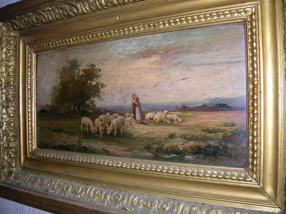 Tableau W.NARCAY  Berg�re et son Troupeau  190 Fr�jus (83)