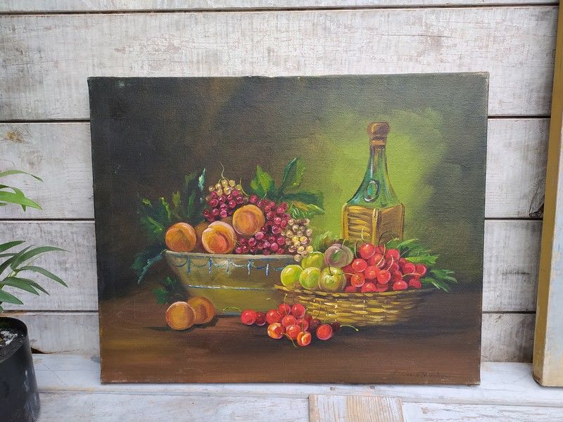 Tableau Nature Morte aux Fruits Sign� 70 Loches (37)
