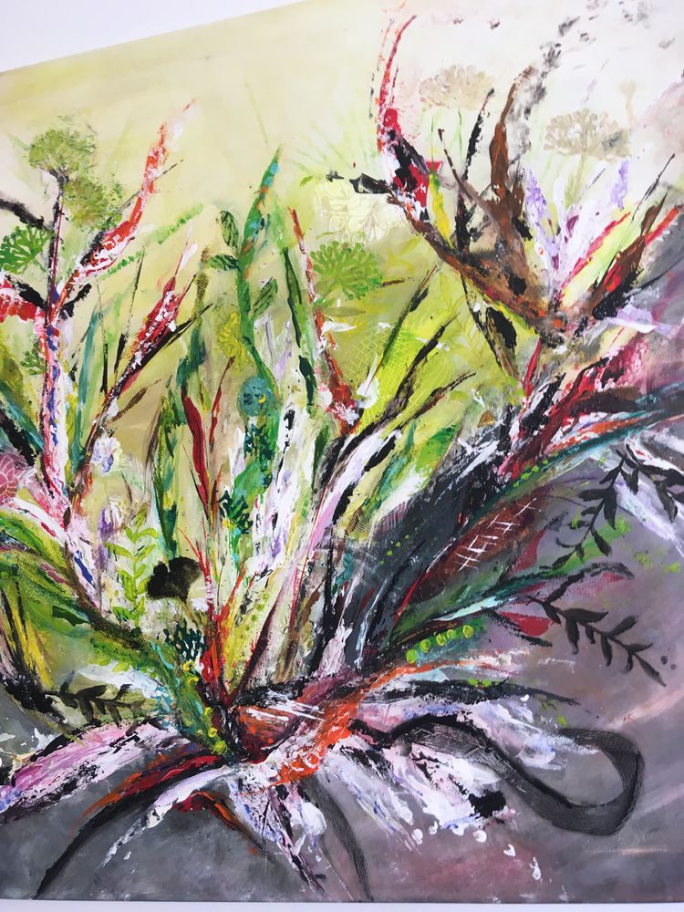 Tableau neuf abstrait sur toile neuf dim env 116 x 81 cm 
40 Thionville (57)