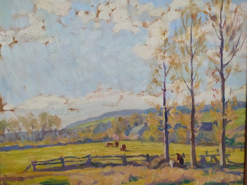 Tableau Paysage Campagne Vaches aux P�turages Roger Laisn� 160 Cahors (46)