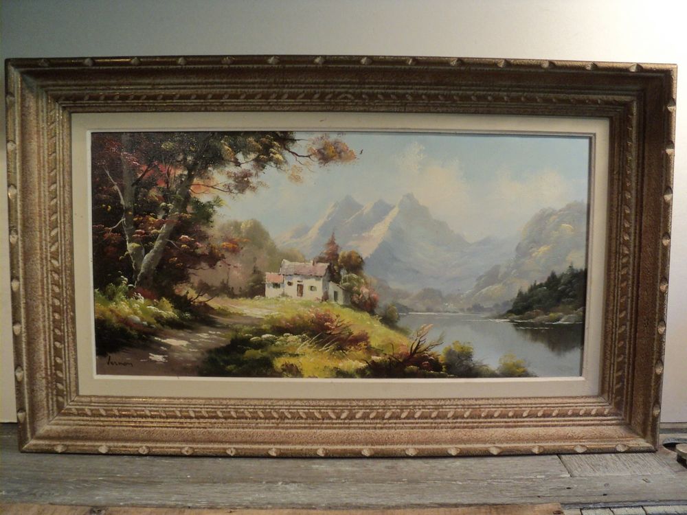 Tableau Paysage Montagne Milieu XXe Chamonix Mont-Blanc 120 Loches (37)