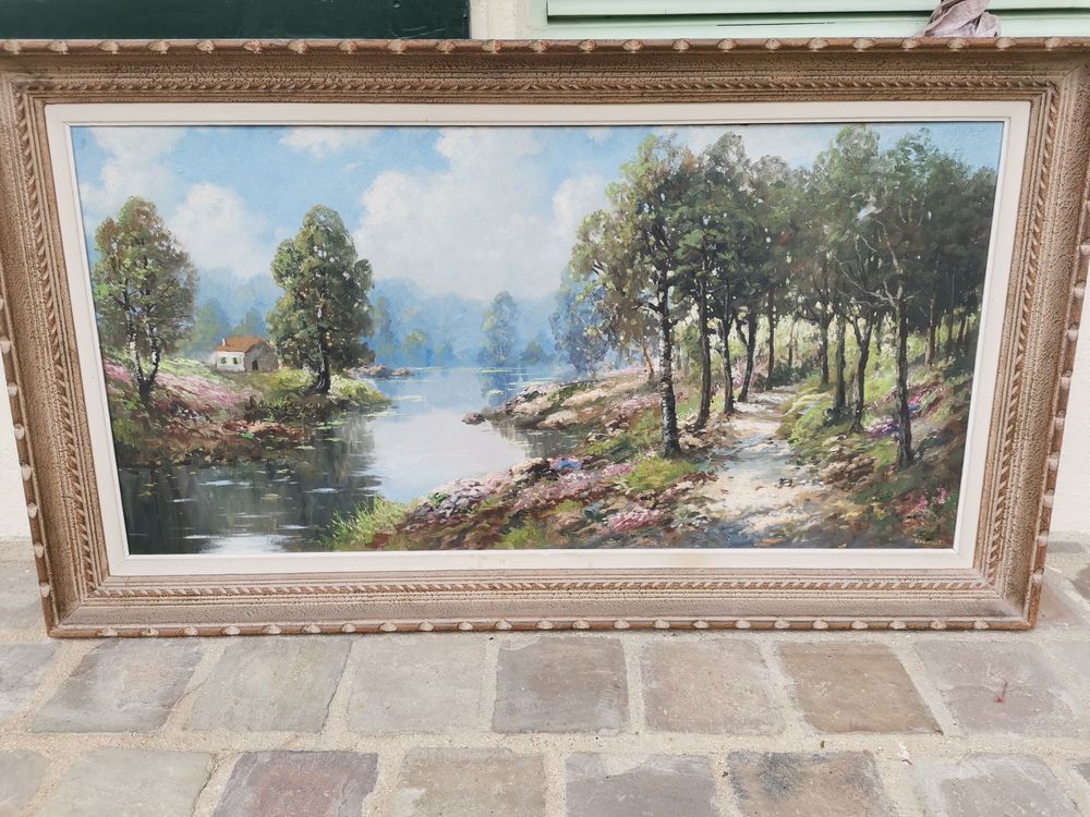 Tableau paysage sign� Valmot 69 Coupvray (77)