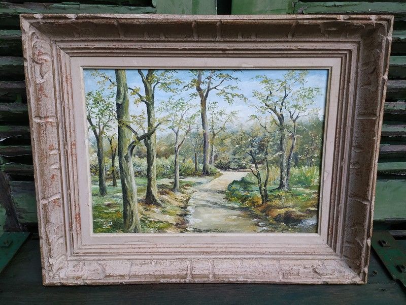 Tableau Paysage Sous-Bois Sign� E. Duplessy 90 Loches (37)
