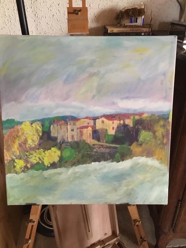 Tableau paysage sur toile 30 Saint-Julien-les-Rosiers (30)