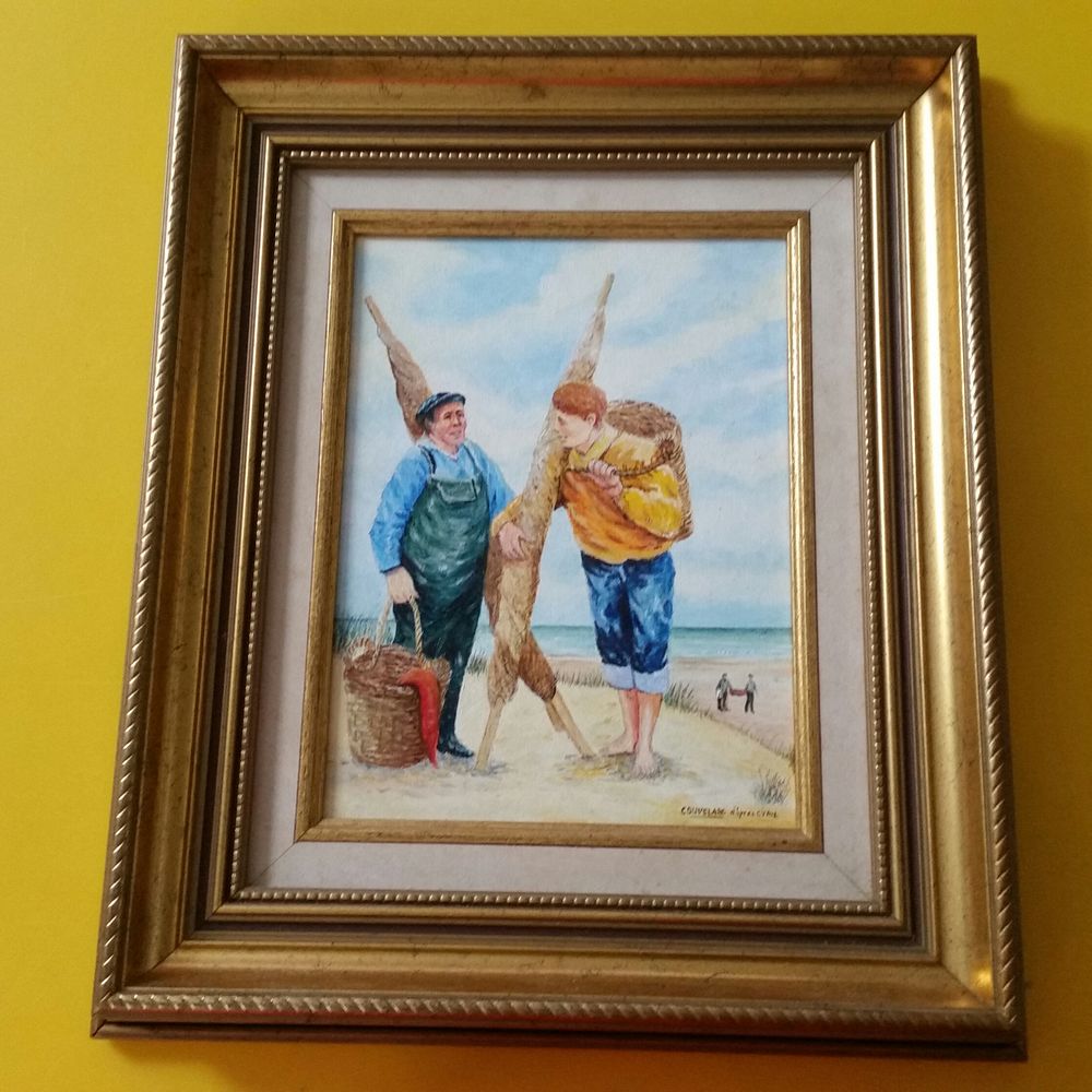 tableau P�cheurs de crevettes 20 Le Folgo�t (29)