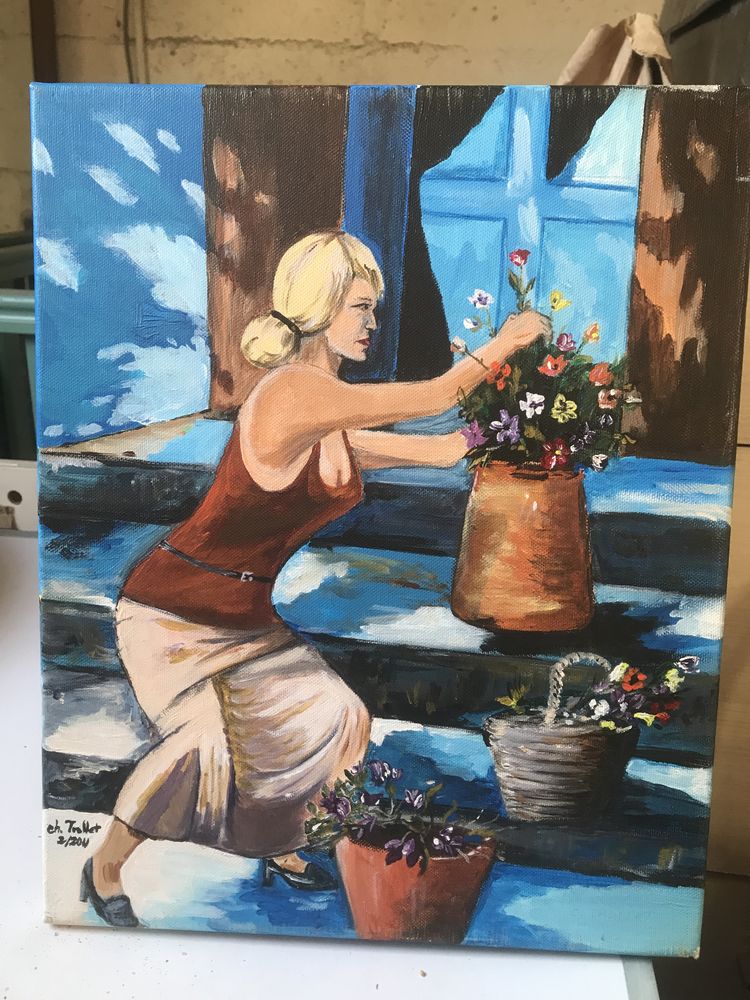 tableau 32 x 40 cm peint a la main 15 Chartres-de-Bretagne (35)