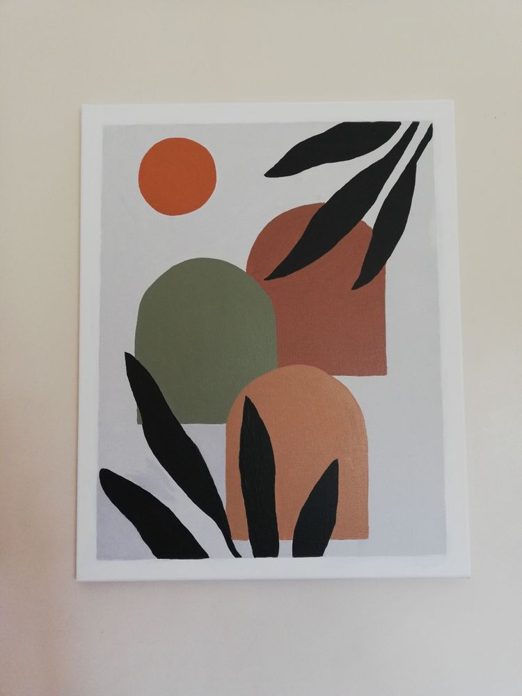 Tableau peinture acrylique minimaliste 40 x 50 cm 52 Colombier-le-Cardinal (07)