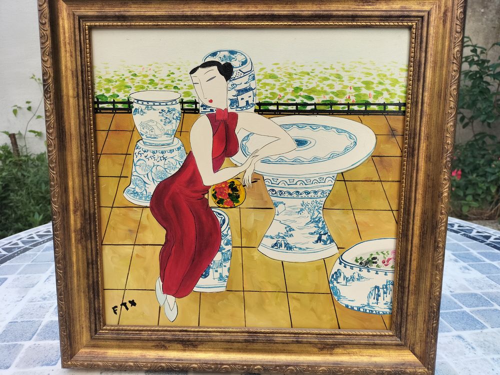 Tableau - Peinture Femme Asiatique 50 Meaux (77)