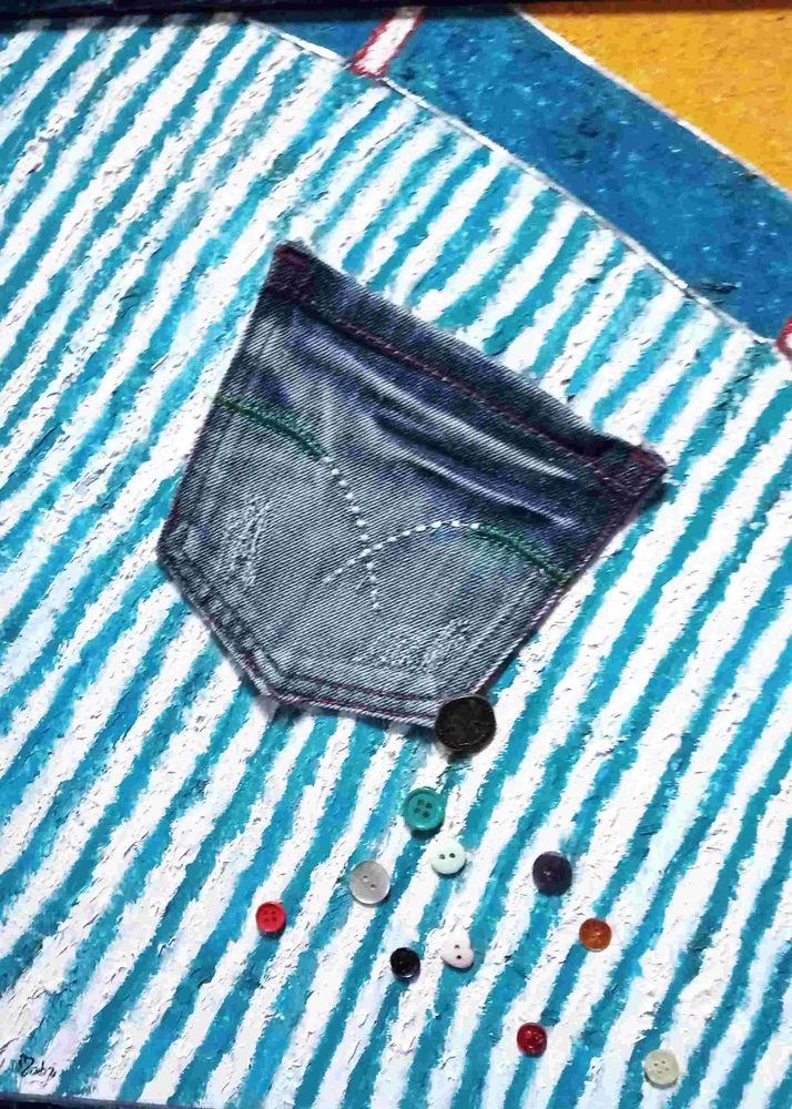 Tableau peinture huile toile  la poche  40 Clermont-Ferrand (63)