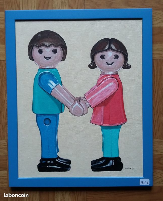 Tableau peinture � l'huile PLAYMOBIL 100 Verneuil-sur-Vienne (87)