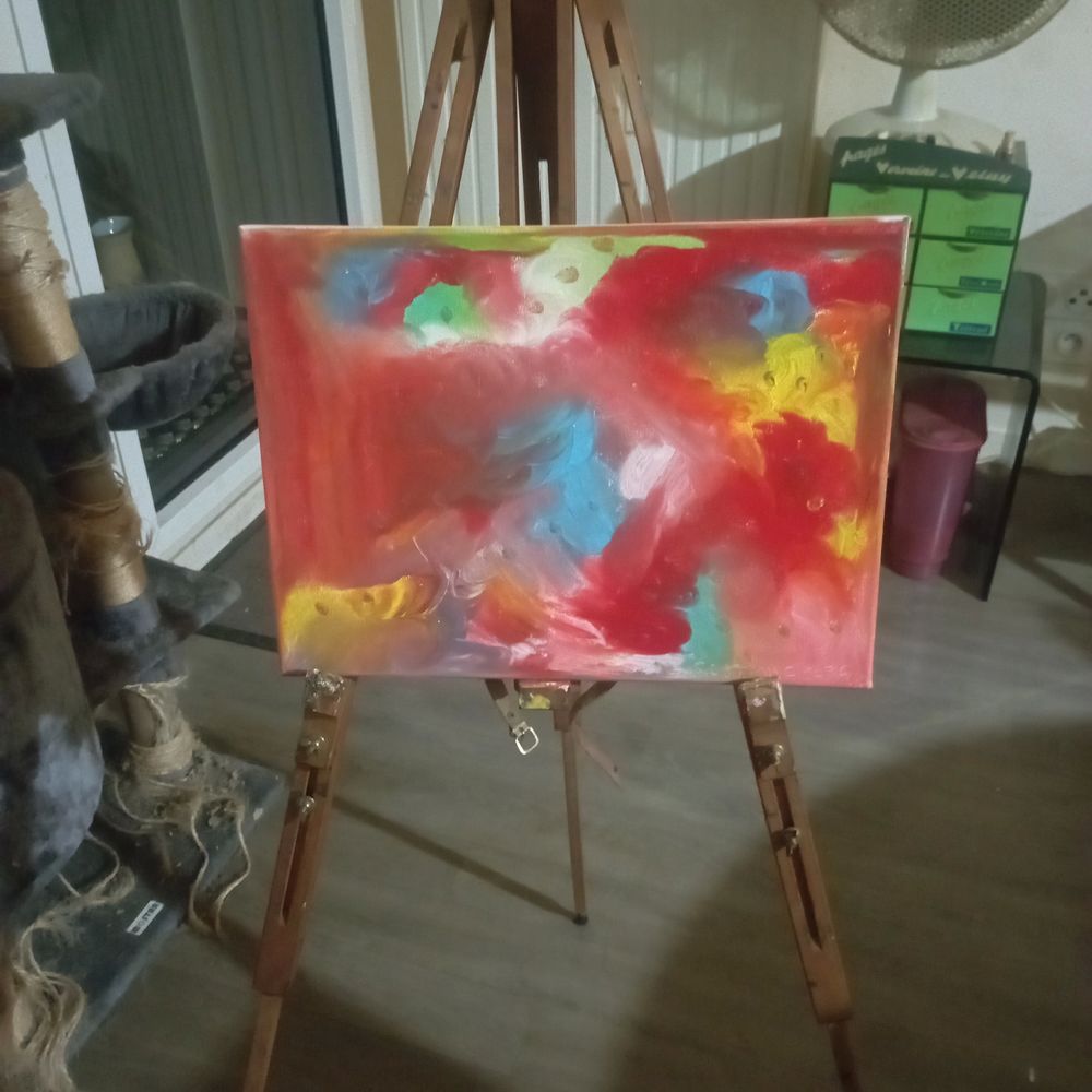 Tableau peinture huile sur toile en coton pas sec 95 Iffendic (35)