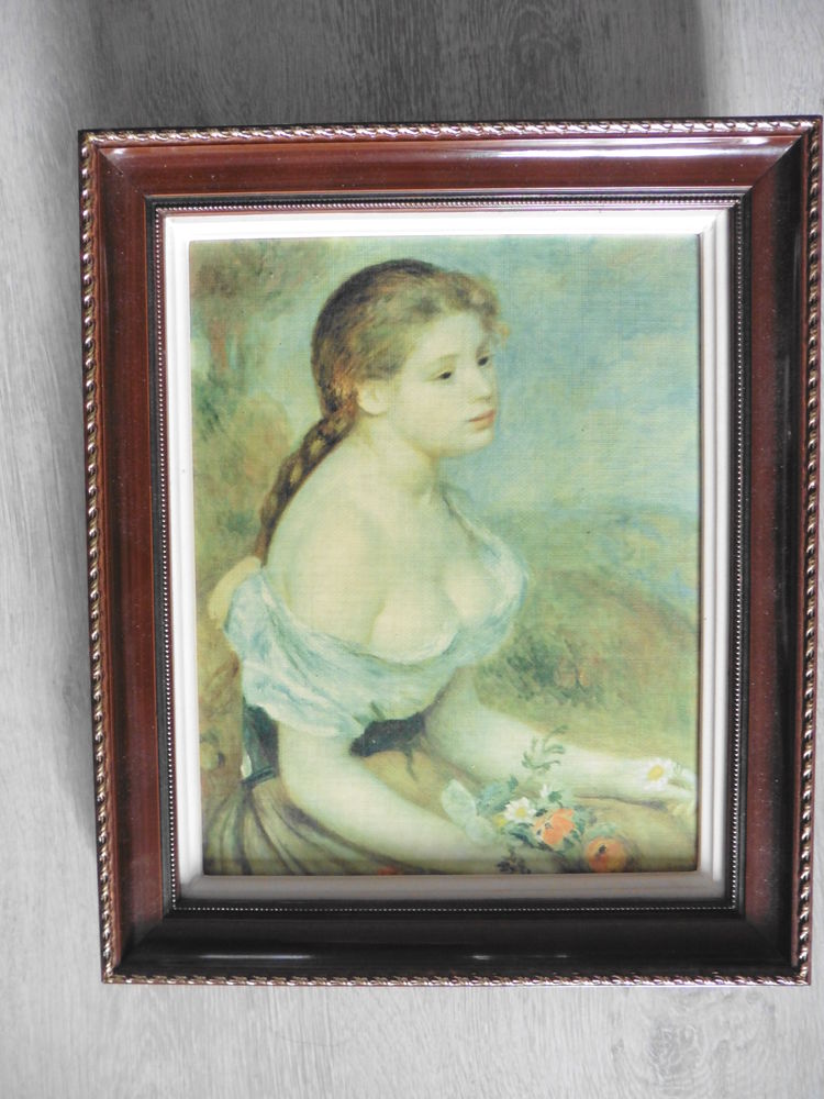 Tableau peinture   Jeune fille aux fleurs   de Renoir 55 Ablis (78)