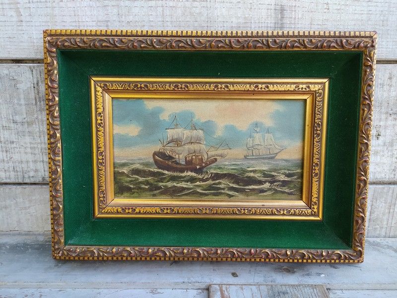Tableau Peinture Marine Navires Voiliers XX�me Sign� Cocke 75 Loches (37)