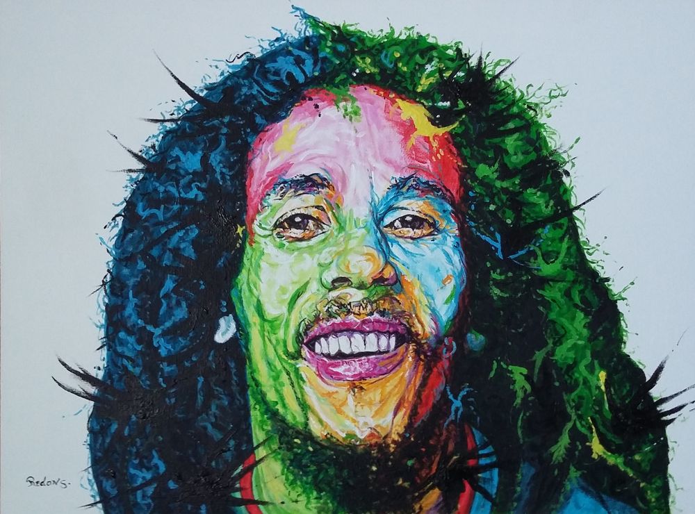 Tableau : peinture : portrait de BOB MARLEY 300 Verneuil-sur-Vienne (87)