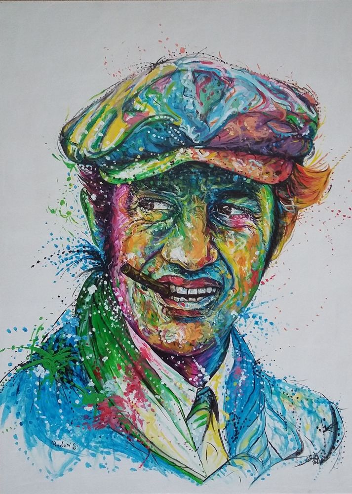 Tableau : Peinture : portrait de JEAN-PAUL BELMONDO 330 Verneuil-sur-Vienne (87)