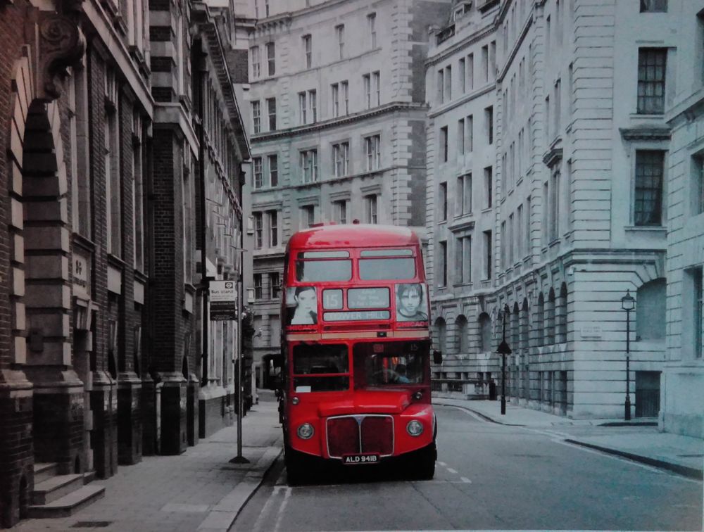 Tableau - photo sur toile  Bus londonien 10 Villeneuve-Loubet (06)