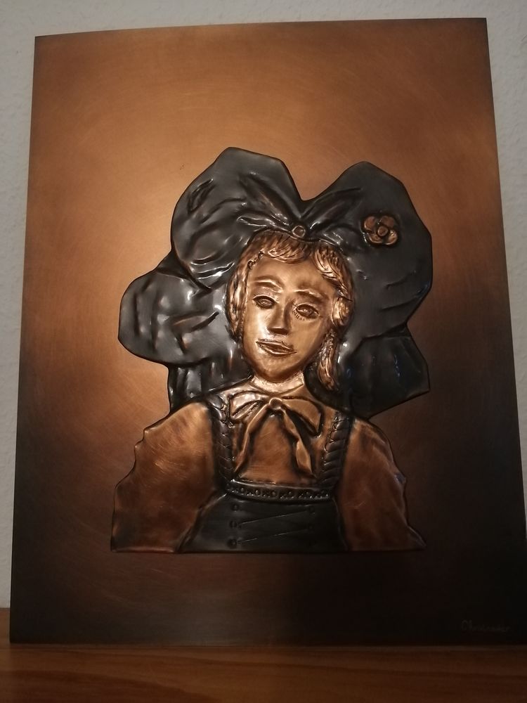 Tableau / Plaque de cuivre - Alsacienne 38 Habsheim (68)