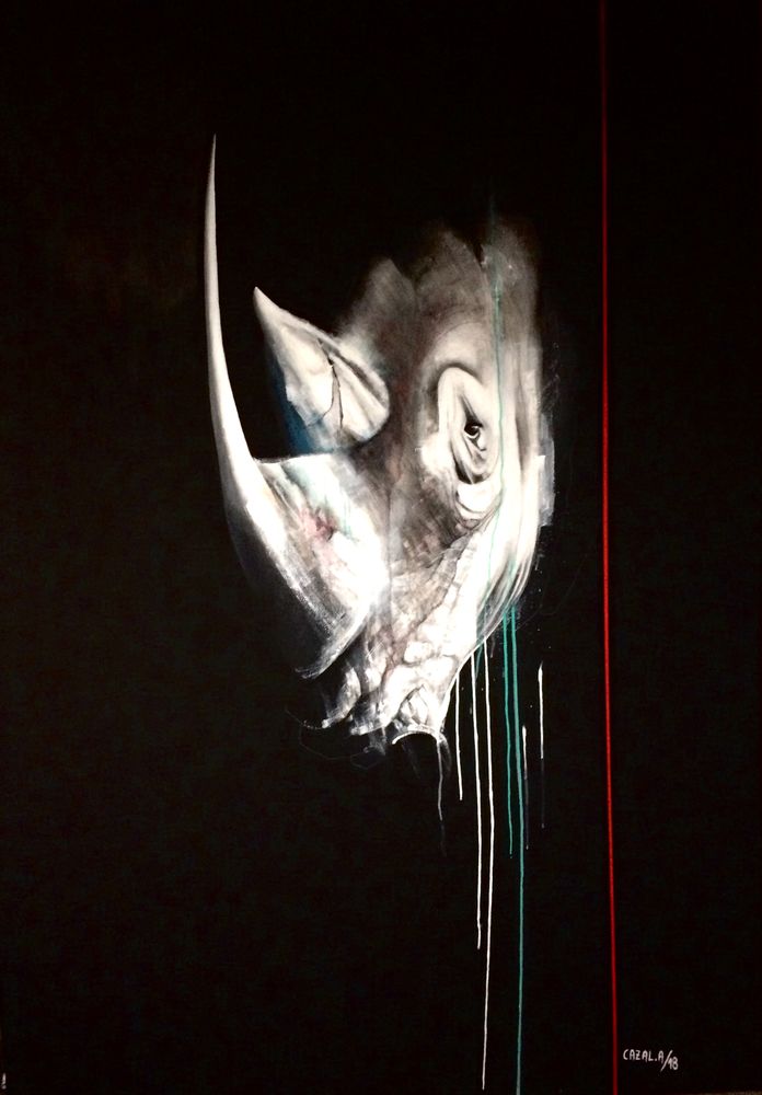 tableau rhinoc�ros 1800 Montry (77)