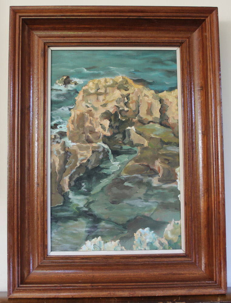 Tableau mer et rochers Golfe de Gascogne
sign� Duque 100 Issy-les-Moulineaux (92)