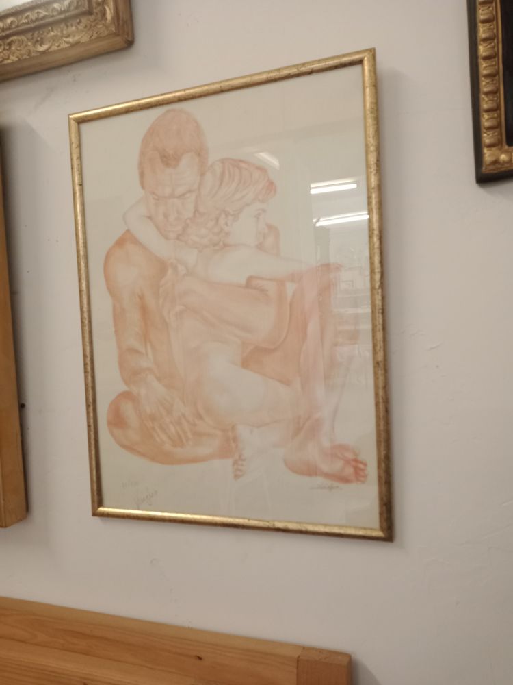 Tableau sanguine l'homme et l'enfant 40 Nice (06)