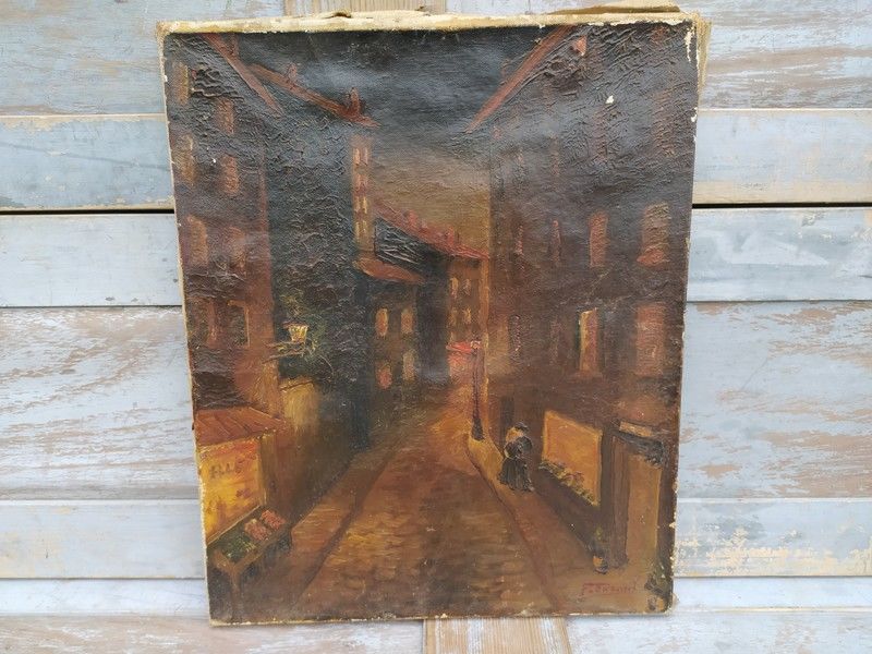 Tableau Rue des Saussaies Paris Peinture de Fran�ois Orsoni 80 Loches (37)
