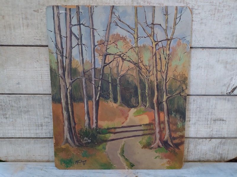 Tableau Sous-Bois en Automne Sign� P. Gibert 1957
60 Loches (37)