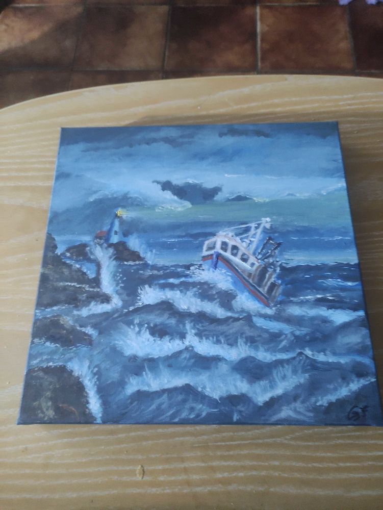 tableau temp�te en mer 70 Montescot (66)