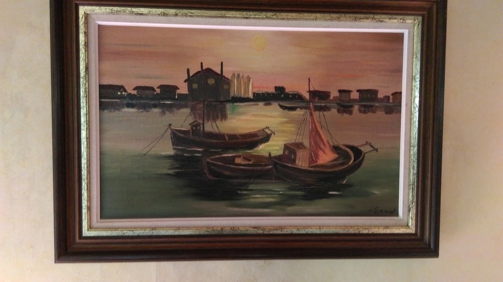 Tableau sur toile � la peinture � l'huile 80 Virelade (33)