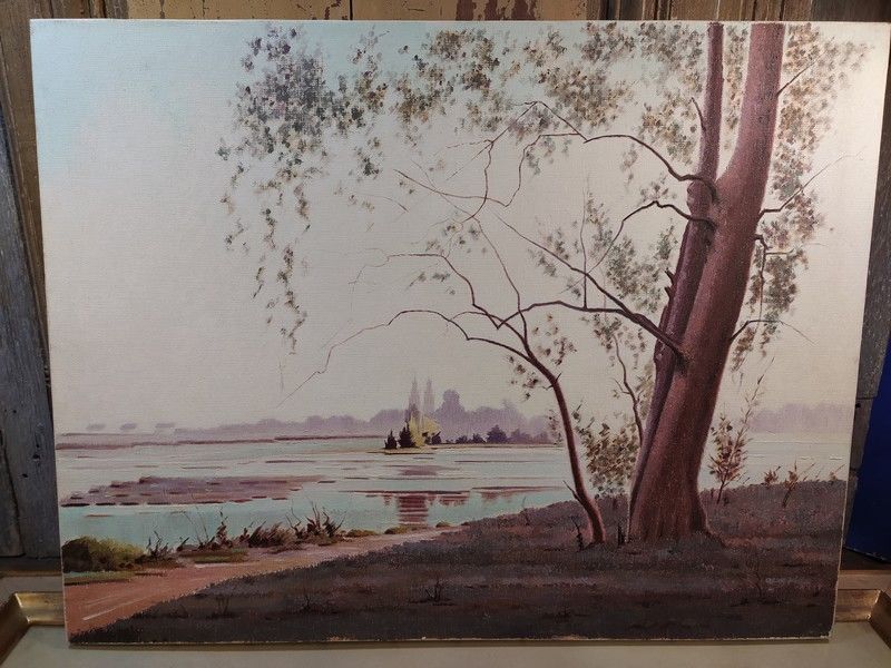 Tableau Tours La Loire Andr� Jacquet Peintre Tourangeau 80 Loches (37)