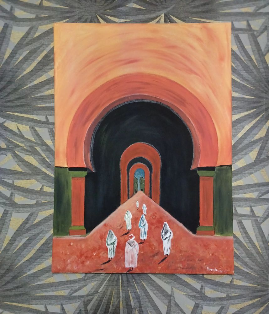 Tableau traditionnel marocain peinture main 40 Fameck (57)