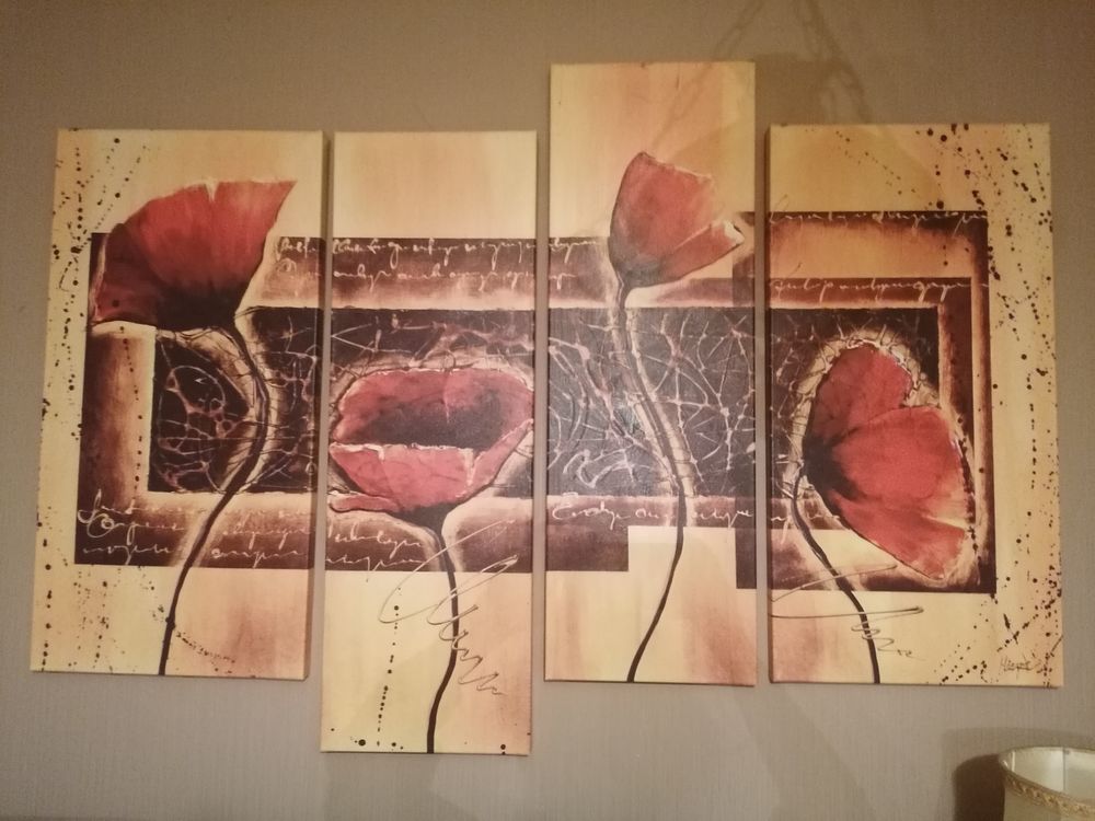 Tableau triptyque coquelicot 50 Bezons (95)