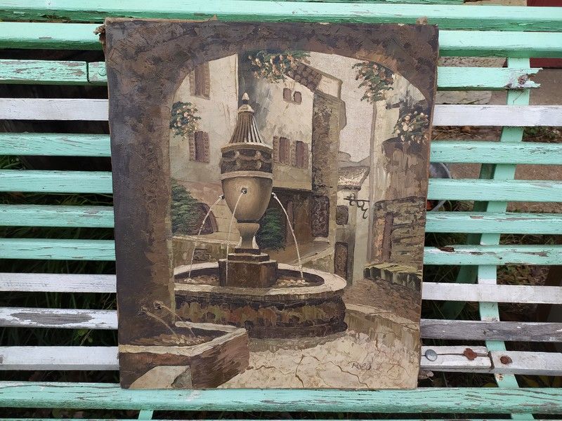 Tableau Village Saint Paul de Vence C�te d'Azur Sign� Rollan 69 Loches (37)