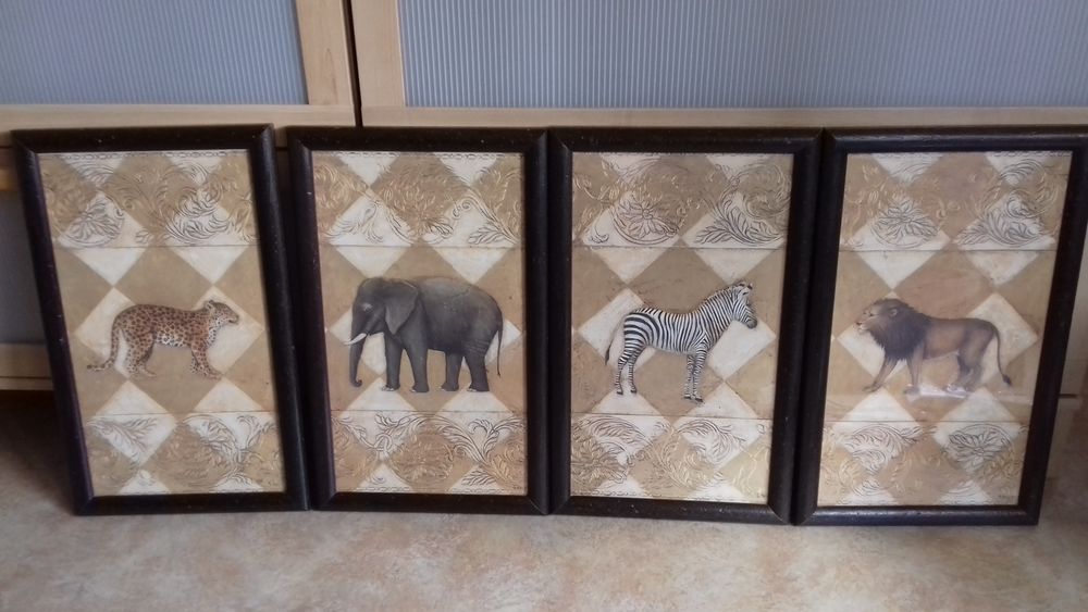 Lot de 4 tableaux animaux de la savane 38 Saint-Maur-des-Foss�s (94)