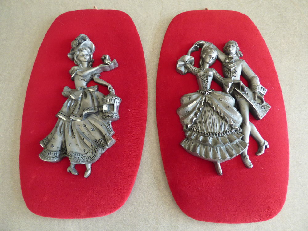 TABLEAUX ETAIN SUR VELOURS ROUGE 12 Oberschaeffolsheim (67)